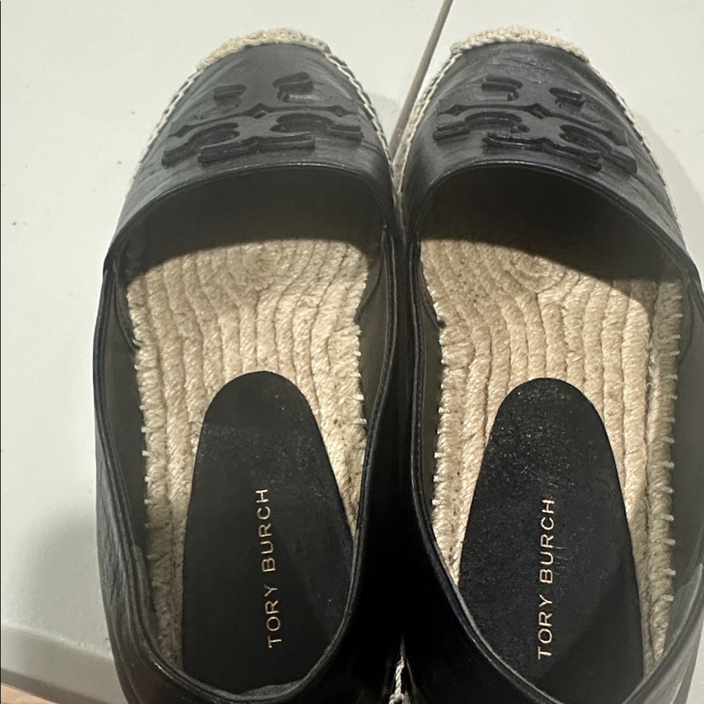Tory Burch Black Leather Espadrilles with box - Picture 5 of 8